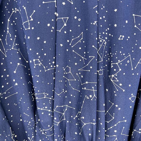 Anthropologie Maeve Trace The Stars Blouse Navy Silk size 6 - Picture 7 of 9